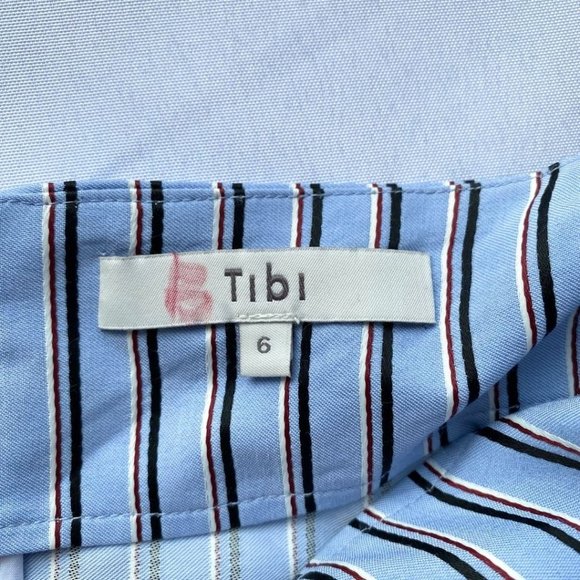 Tibi Blue Striped Midi Skirt - Picture 7 of 11